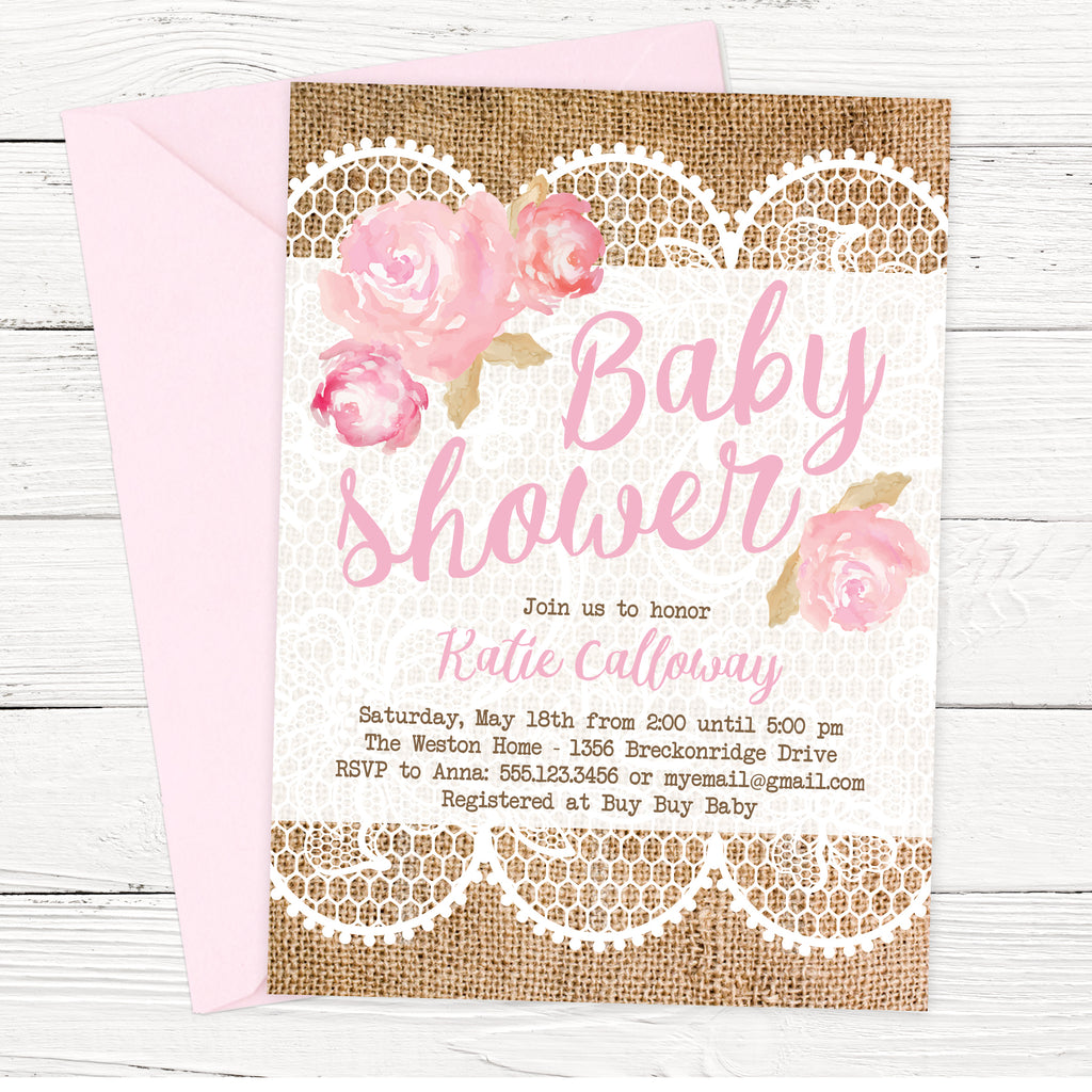 FREE Shabby Chic Baby Shower Invitation