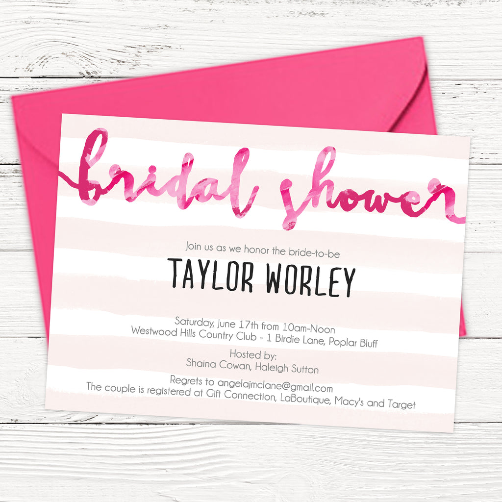 FREE Pink Bridal Shower Invitation Template