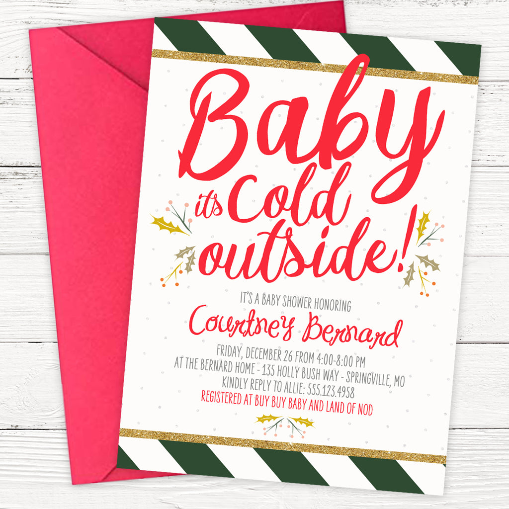 Christmas Baby Shower Invitation | Baby It's Cold Outside