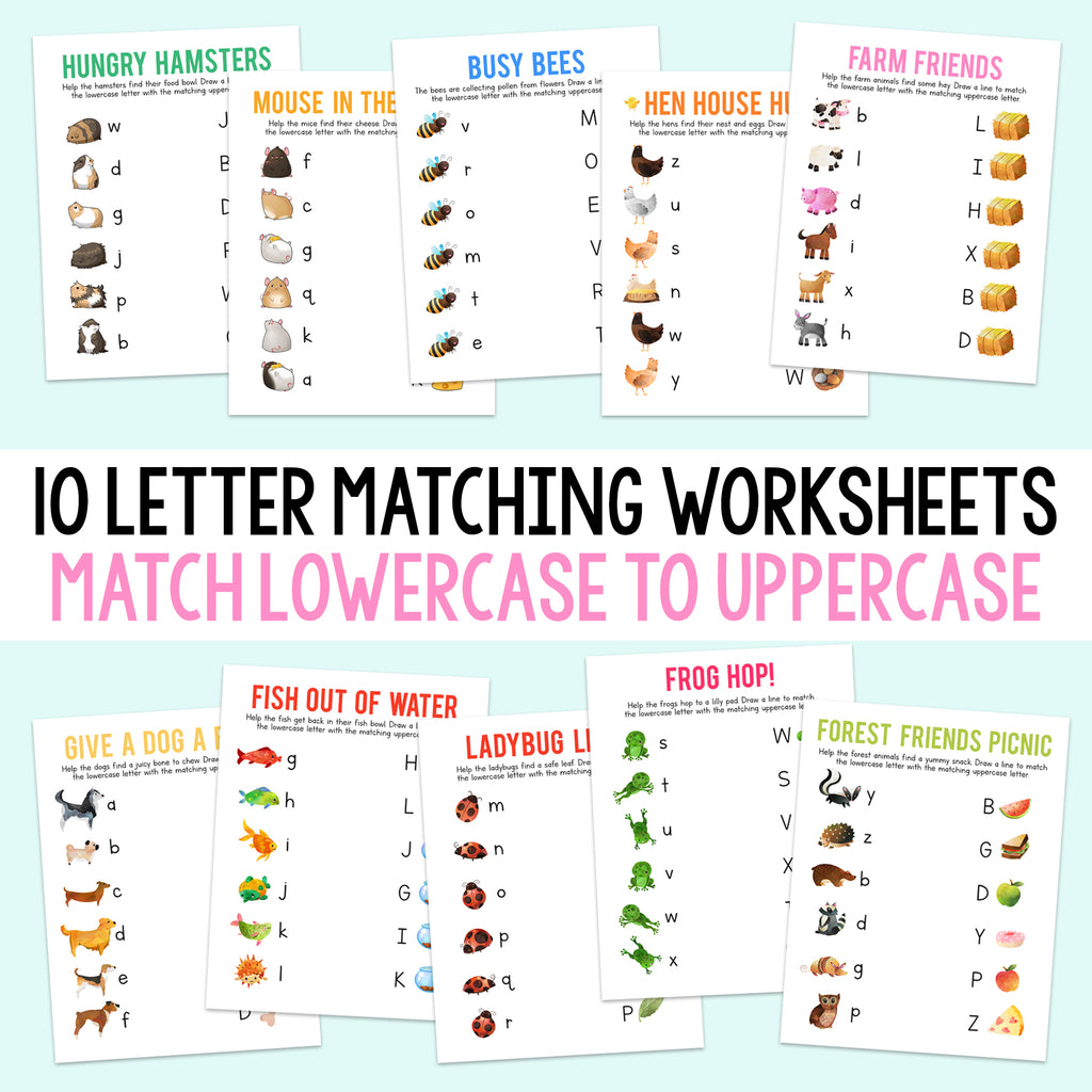 match capital and lowercase letters worksheets