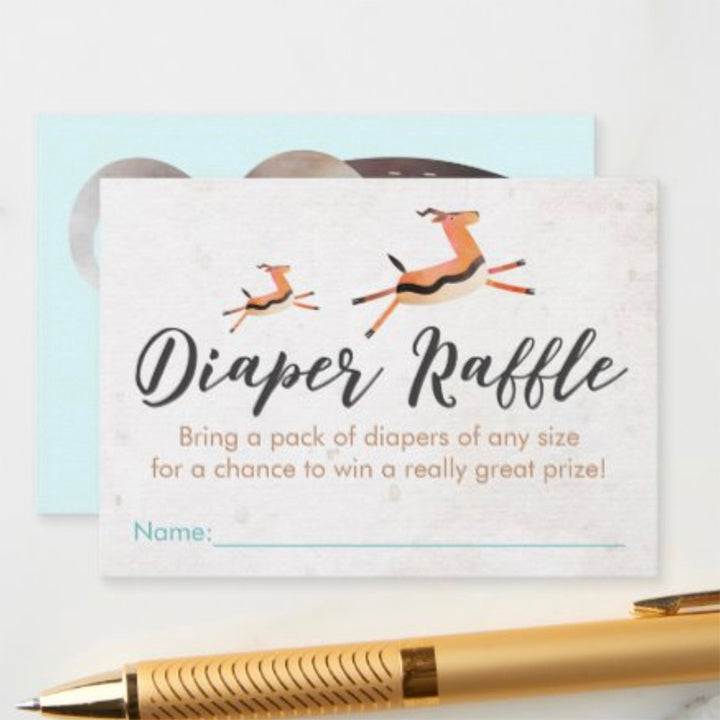 Free Printable Safari & Jungle Themed Diaper Raffle Enclosure Cards