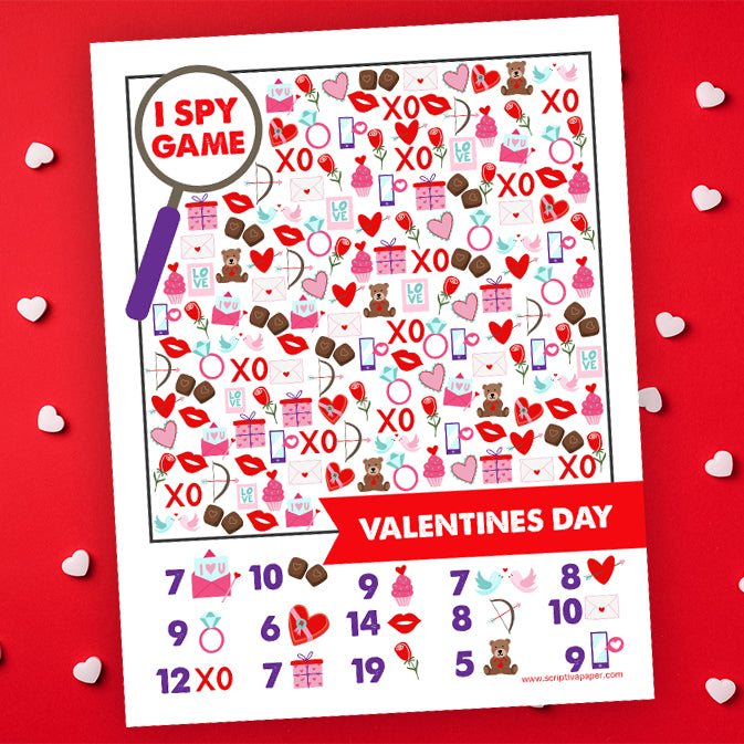 Free Printable Valentines I SPY Game