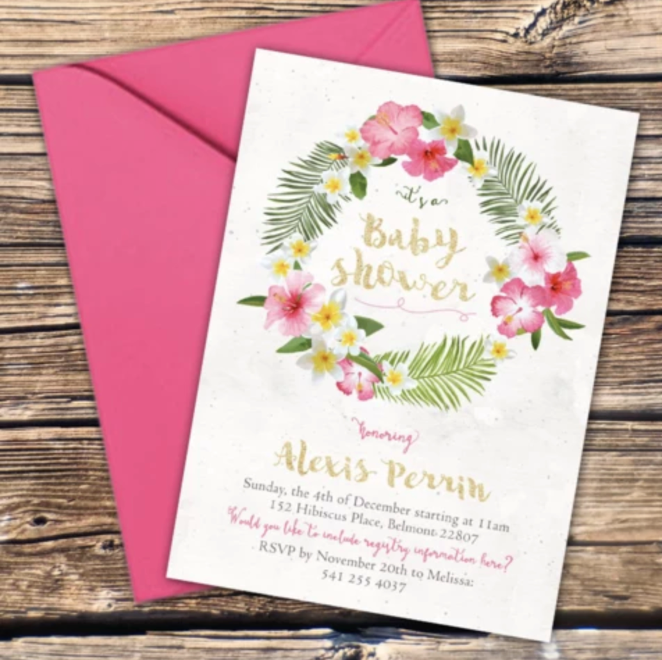FREE Tropical Baby Shower Invitation Template