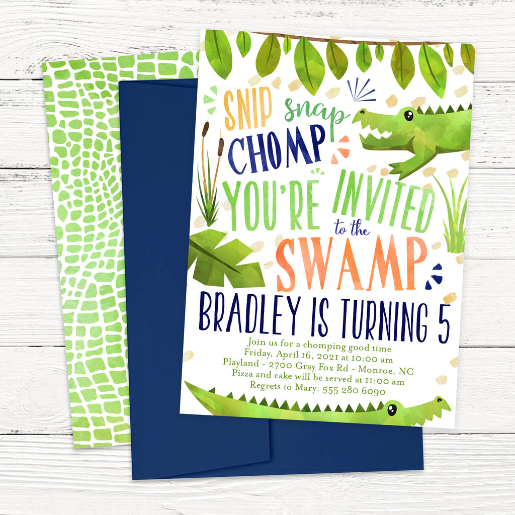 Alligator Birthday Party Invitation