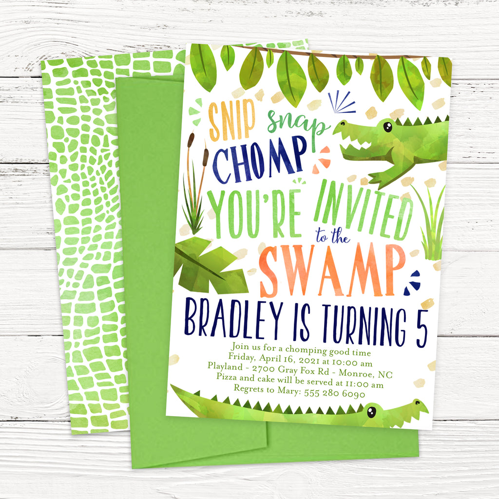 Alligator Birthday Party Invitation