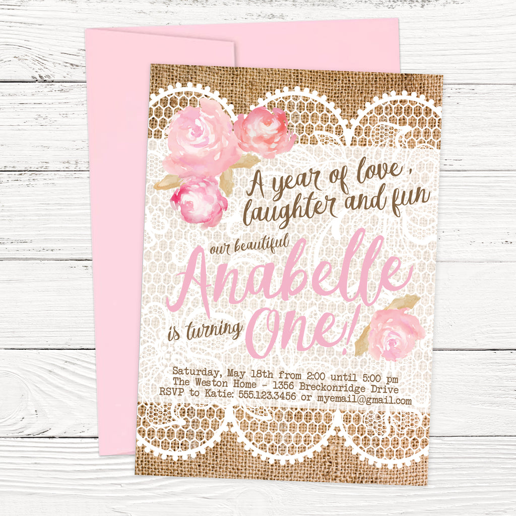 Shabby Chic Birthday Invitation