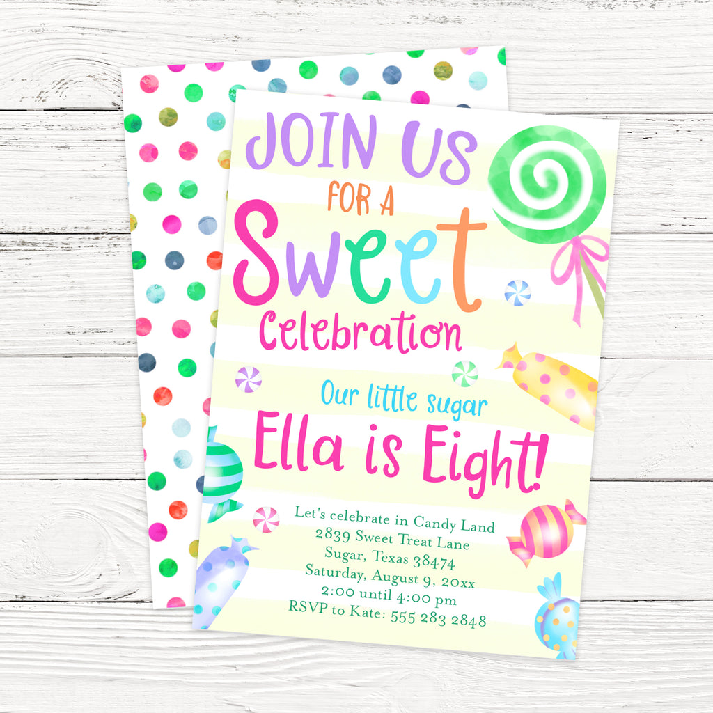 Candy Birthday Invitation