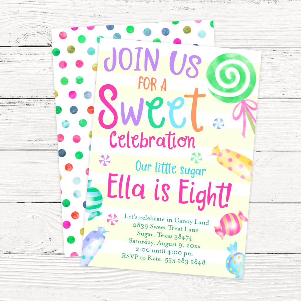 Candy Birthday Invitation