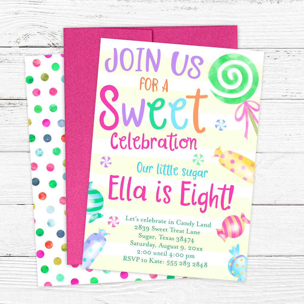 Candy Birthday Invitation