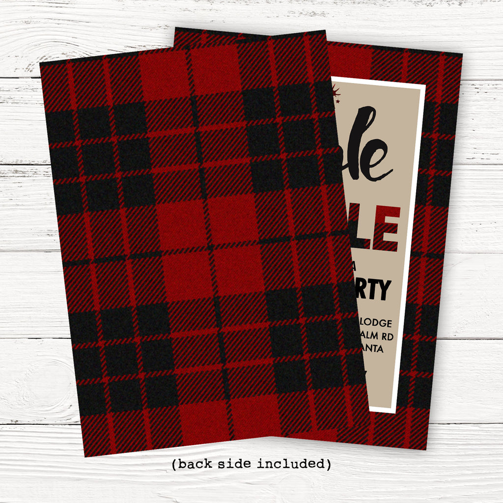 Red Plaid Christmas Party Invitation