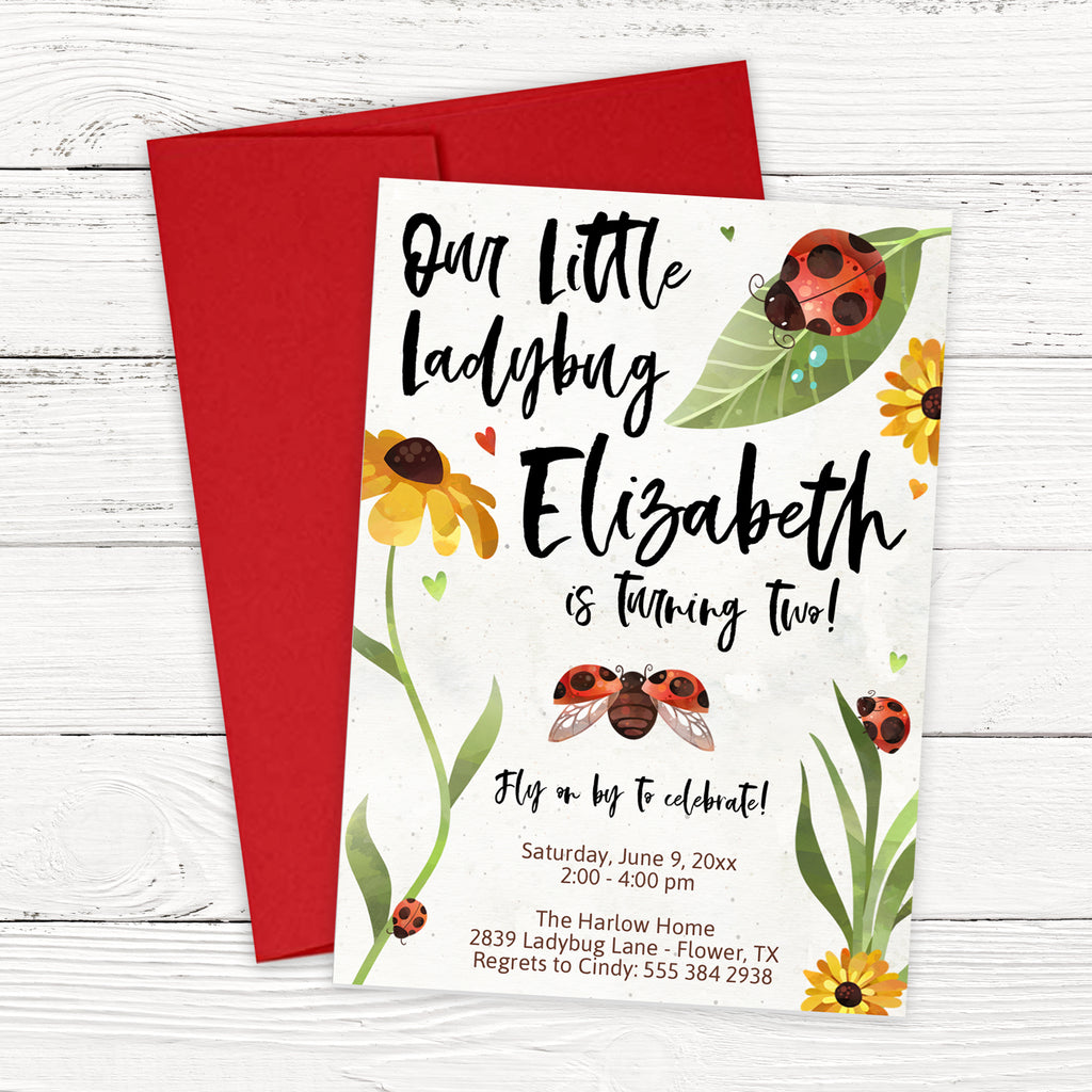 Ladybug Birthday Invitation