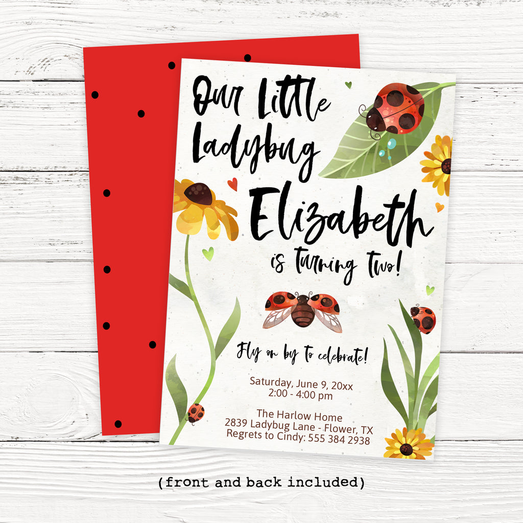 Ladybug Birthday Invitation