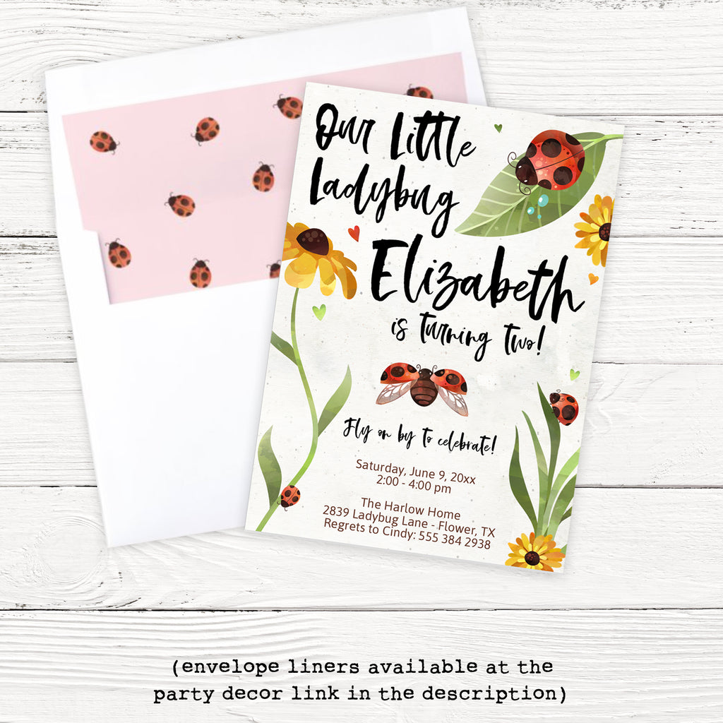 Ladybug Birthday Invitation