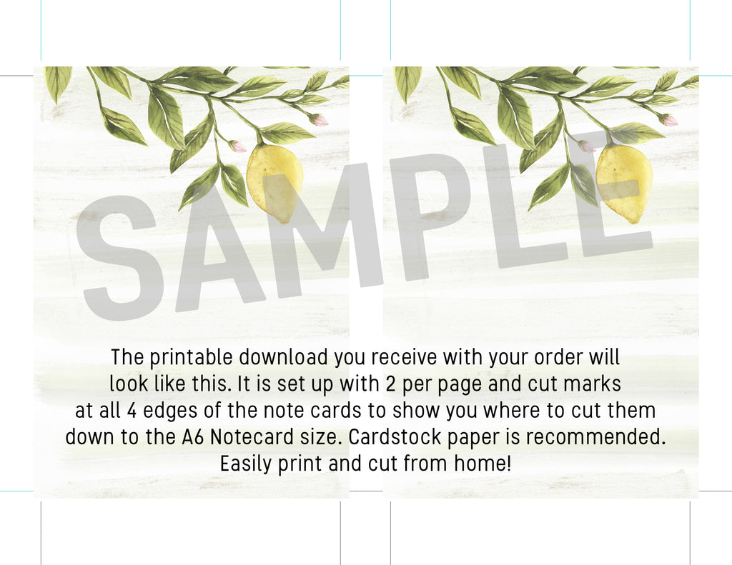 Lemon Thank You Cards