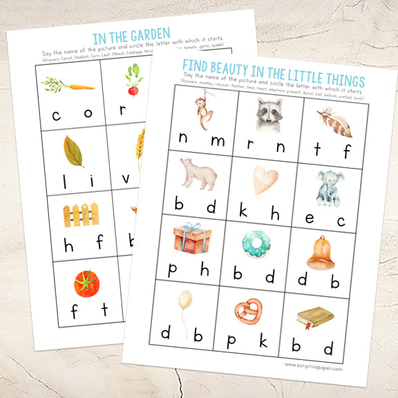 10 Beginning Sounds Worksheets for Kindergarten and Pre-K
