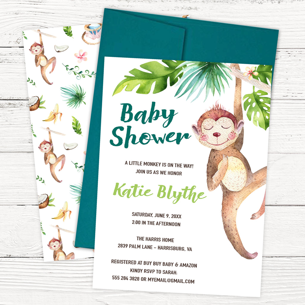 Monkey Baby Shower Invitation