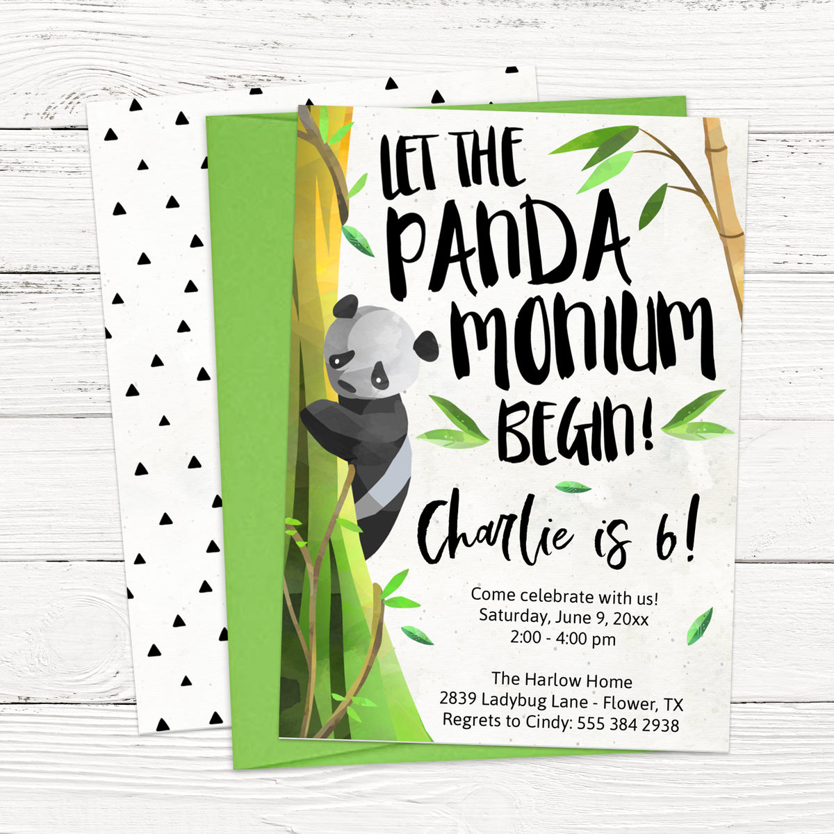 Panda Birthday Invitation | Scriptiva Paper Studio panda-birthday-invitation-scriptiva-paper-studio