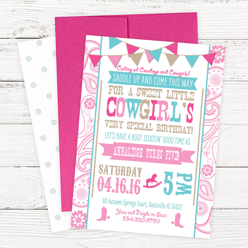 Rhinestone Cowgirl Birthday Invitation