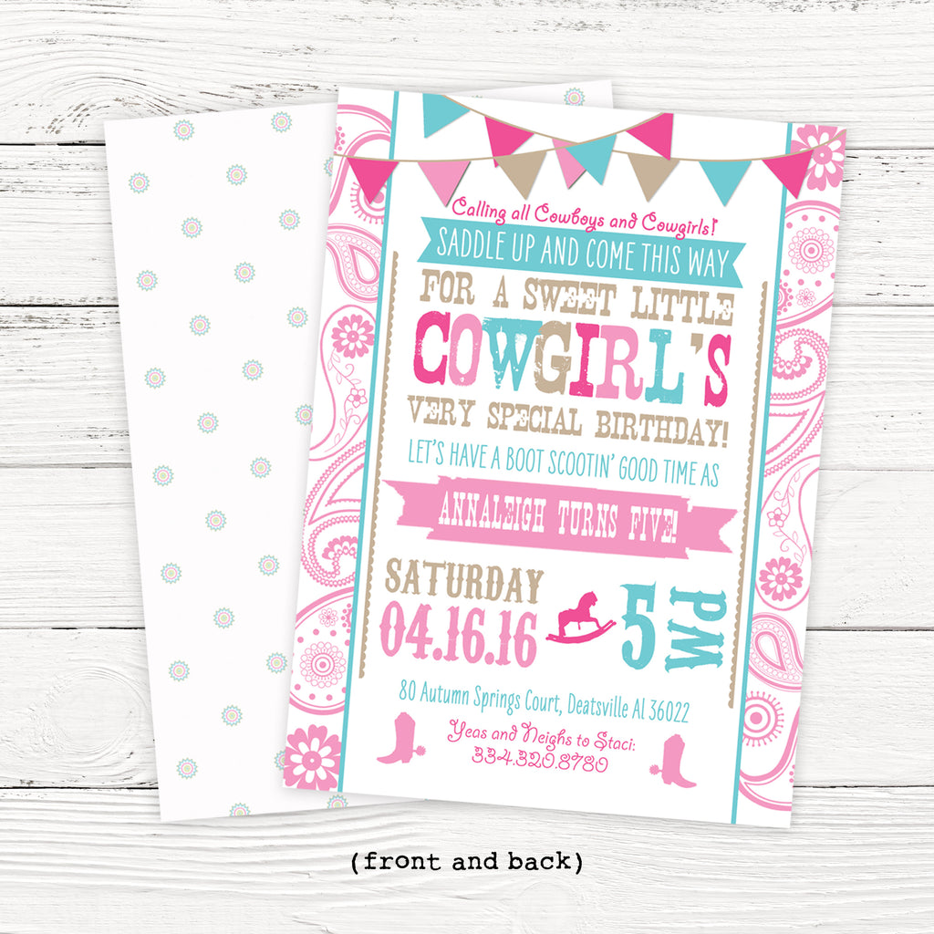 Rhinestone Cowgirl Birthday Invitation