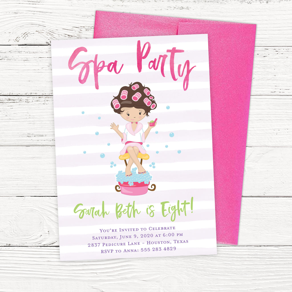 Spa Party Birthday Invitation