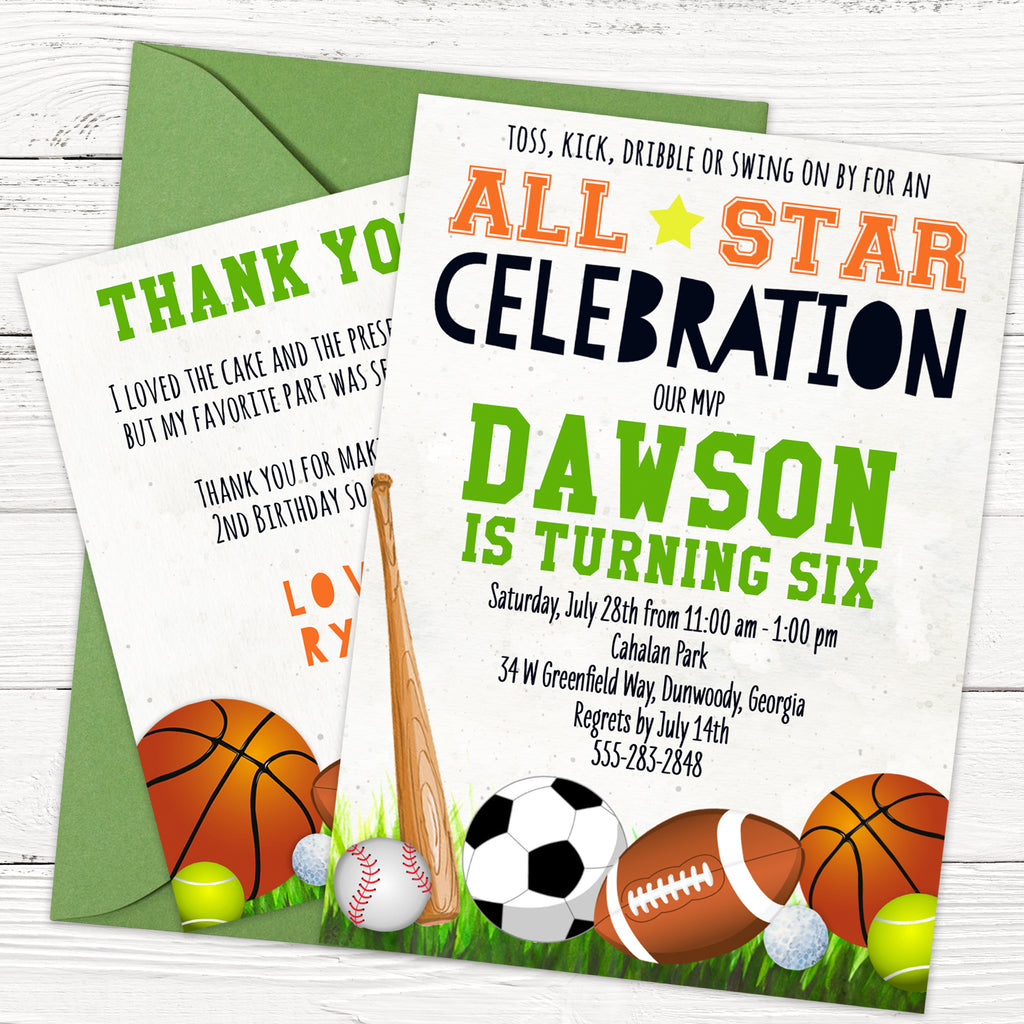 Sports Birthday Invitation