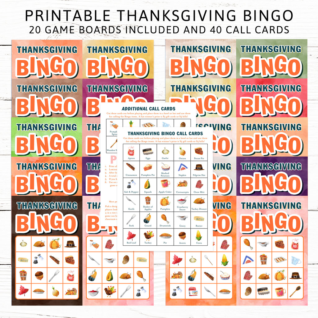 Thanksgiving Bingo Game