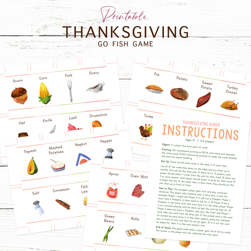 Thanksgiving Go Fish Game