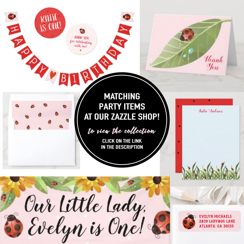 Ladybug Birthday Invitation